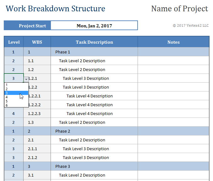 Breakdown Structure Template