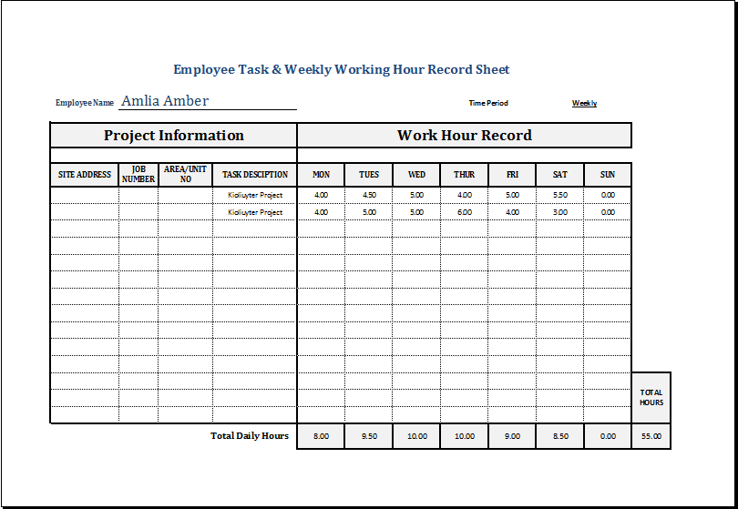 Timesheet Template Free Simple Time Sheet for Excel