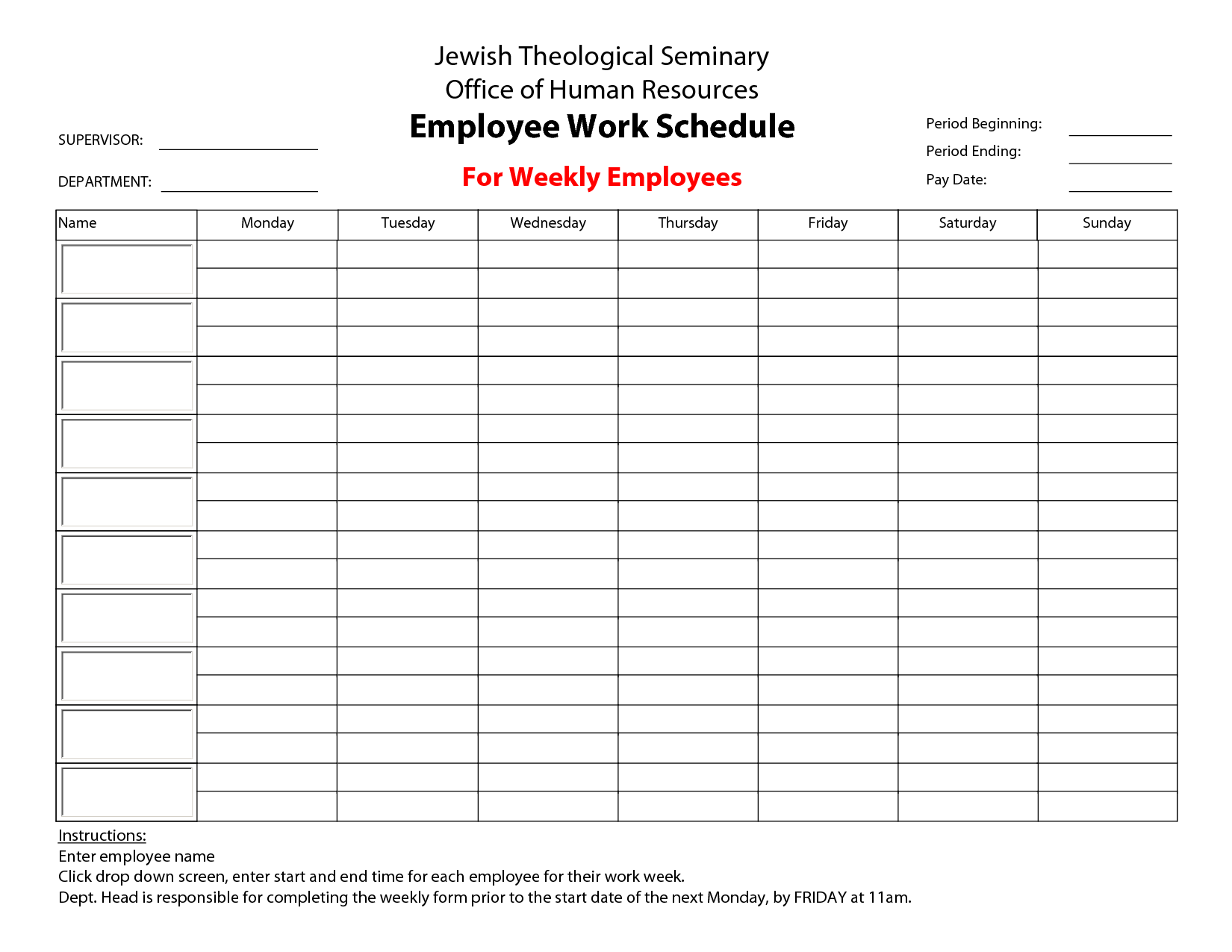 Work Schedule Templates – 9+ Free Word, Excel, PDF Format Download 