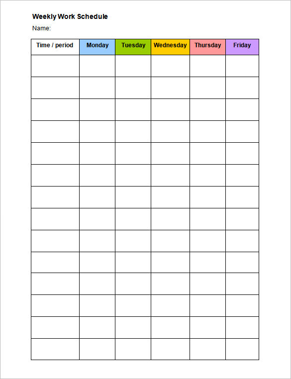 Daily Work Schedule Template 17+ Free Word, Excel, PDF Format 