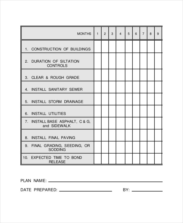 Construction Work Schedule Templates 8+ Free Word, PDF Documents 