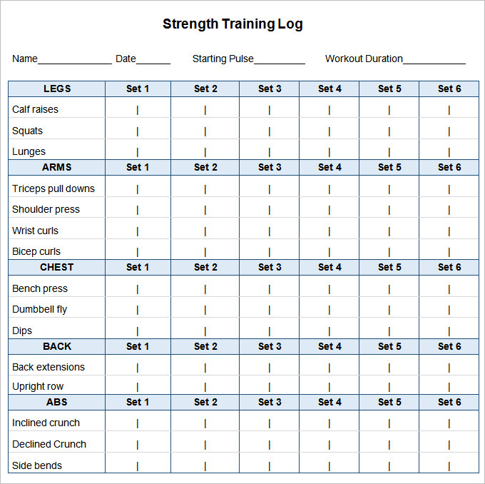 Excel Fitness Workout Calendar Template | Monthly Calendar Spreadsheet