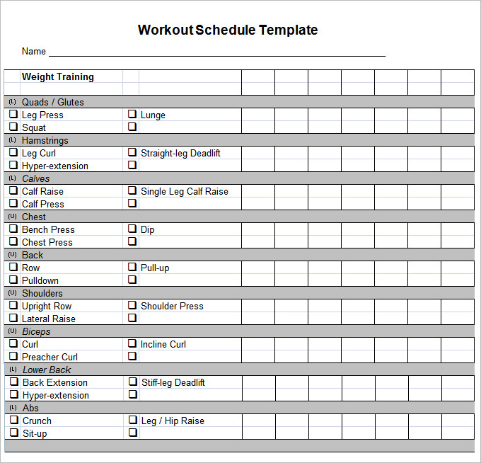 workout template workout schedule template 17 free word excel pdf 